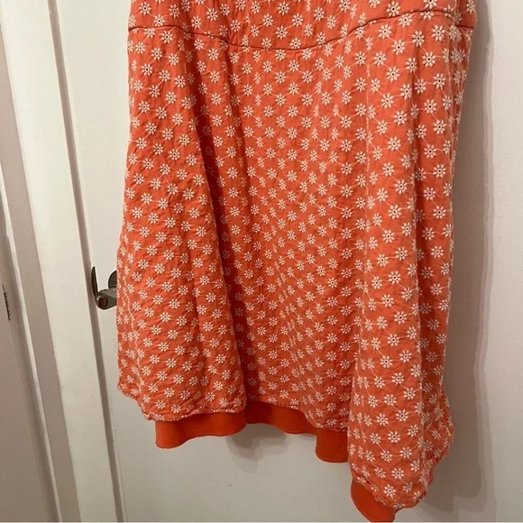 Trixxi Sun Dress Orange Peach White Embroidered Flowers 3X spaghetti straps - Picture 5 of 12